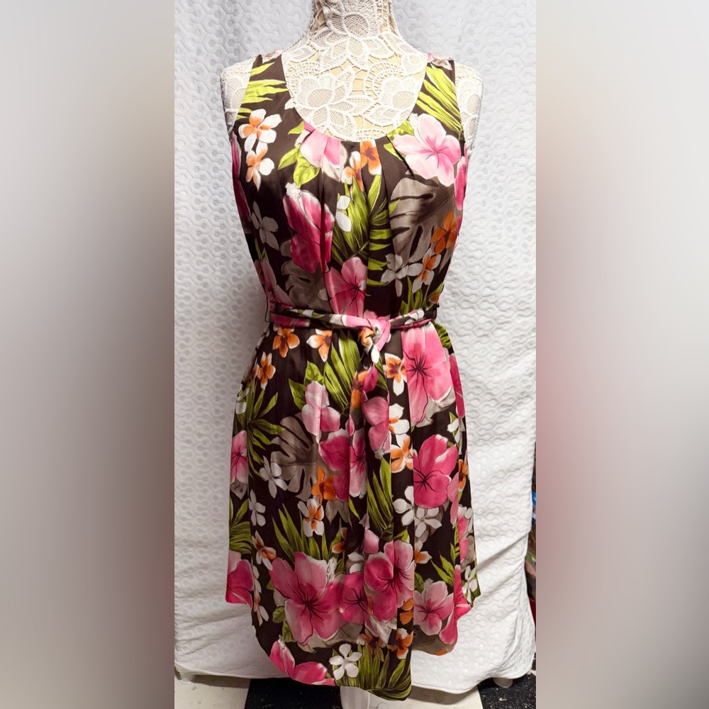 Tommy Bahama Floral Midi Dress - Pink and Green